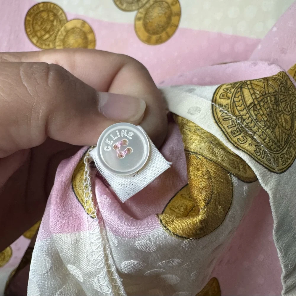 Celine Vintage Medallion Print Silk Top - Picture 7 of 11